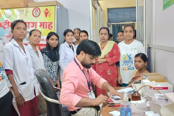 Anemia checkup camps were organized in all health centres including the district hospital