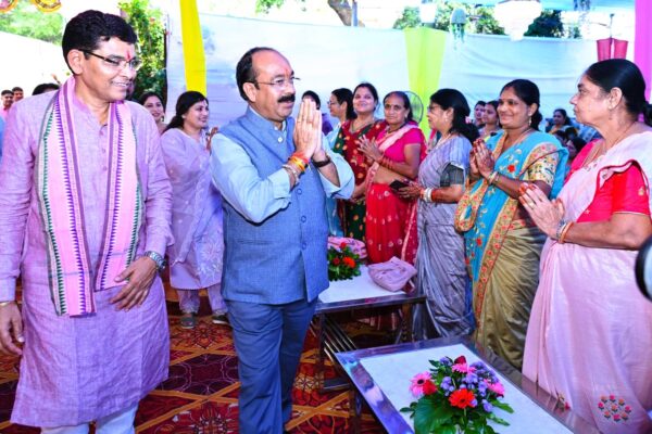 Deputy Chief Minister Arun Saw attended the Teej Milan program at the residence of Revenue Minister Tankaram Verma