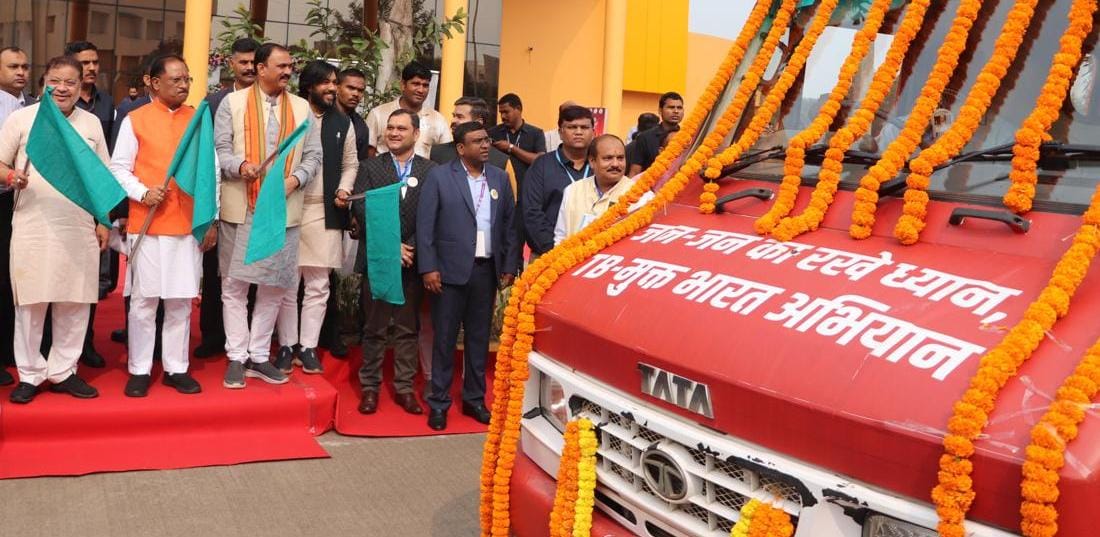 Chief Minister Sai flagged off the mobile medical unit and promotional vehicle